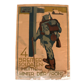 Original Imperial German WWI “Four Bremen Soldiers Behind The Front” Soldiers’ Club Poster by Magdalena Koll - 35” x 25”
