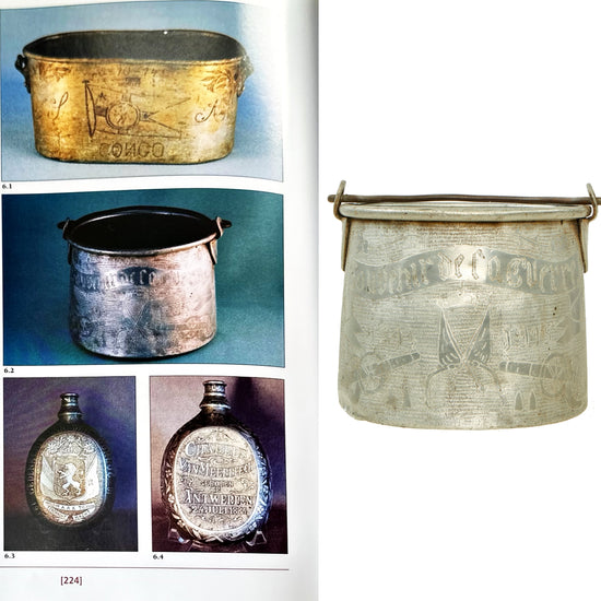 Original Belgian Engraved WWI Imperial Russian Model 1897 Mess Kit Trench Art Dated 1914 1915 - Featured In The Book “Trench Art, An Illustrated History” by Jane Kimball on Page 224 Original Items