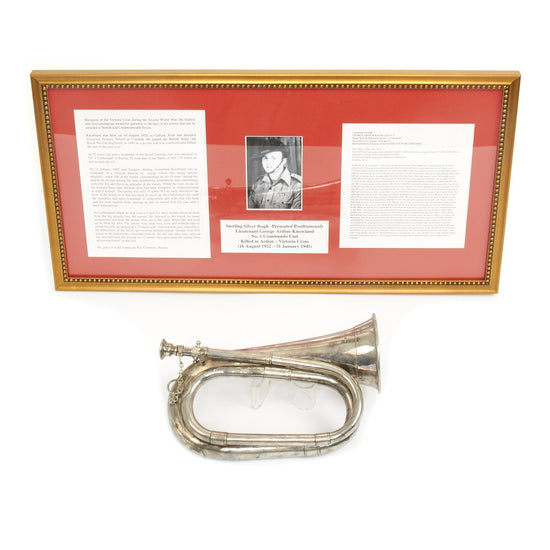 Original British WWII Sterling Silver Bugle Awarded To Lieutenant George Arthur Knowland Original Items